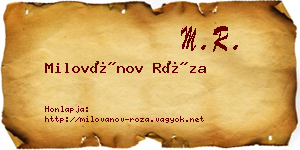 Milovánov Róza névjegykártya